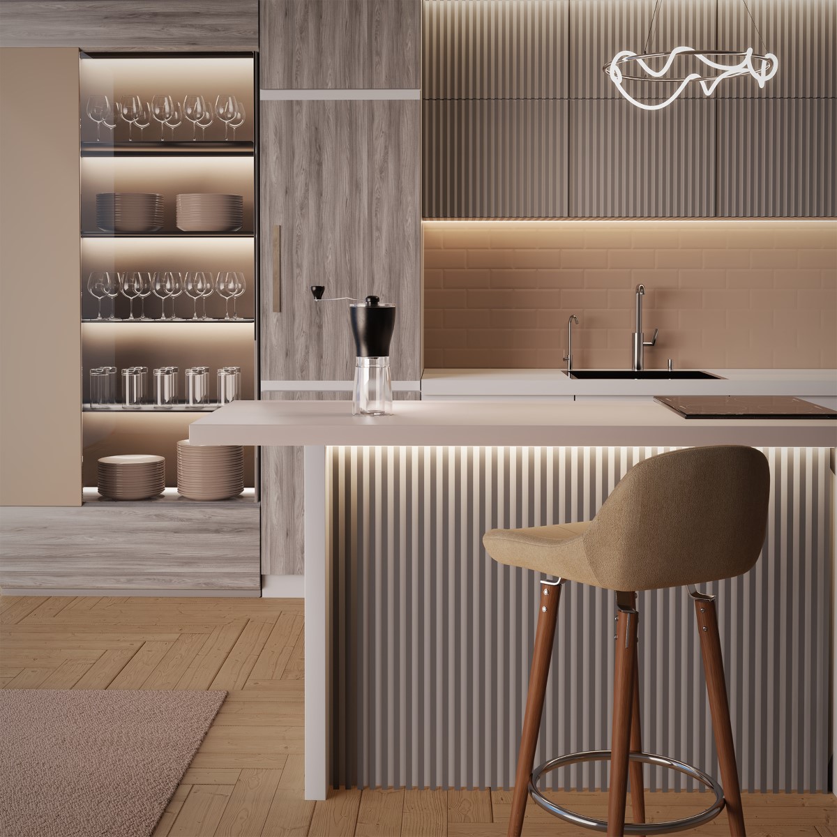 Kitchen Scene 01 - Cream