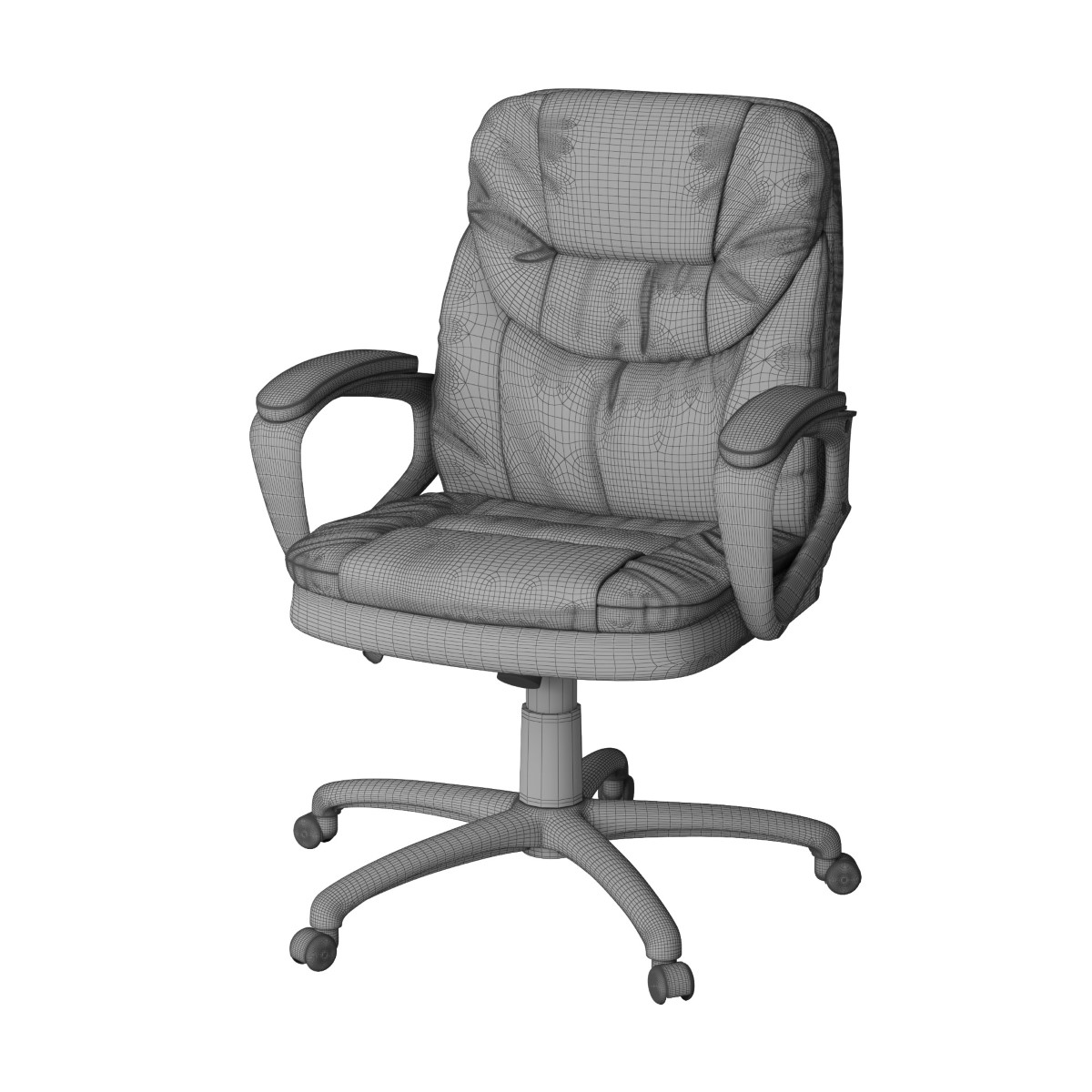 Leather Office Chair_Wireframe